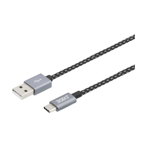 3SIXT Braided Nylon Cable USB-A to USB-C 30cm Charge & Sync Cable - Image 3