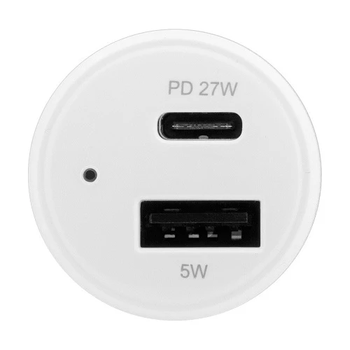 3SIXT Car Charger 27W USB-C Power Delivery + USB-C/C Cable 1m - White - Image 3