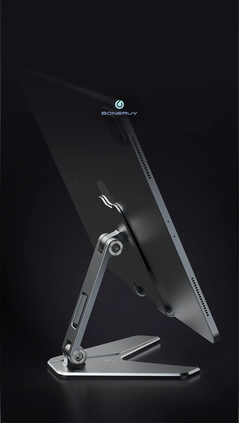 Aluminium Foldable Mobile & Tablet Stand Strong & Light weight - (Medium size) Grey - Image 4