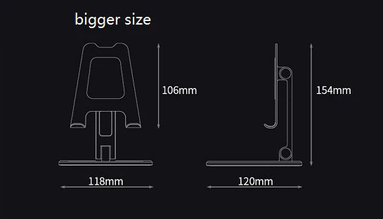 Aluminium Foldable Mobile & Tablet Stand Strong & Light weight - (Medium size) Silver - Image 4