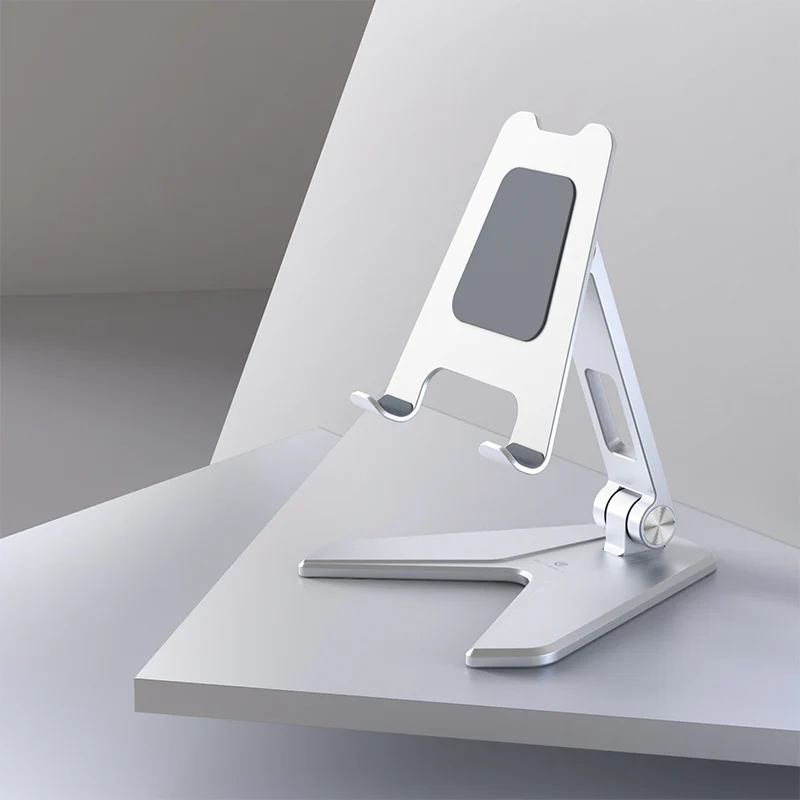 Aluminium Foldable Mobile & Tablet Stand Strong & Light weight - (Medium size) Silver - Image 6