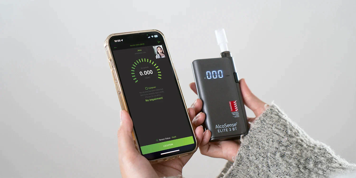Andatech Alcohol Personal Breathalyser AlcoSense Elite 3 with Bluetooth - Black - Image 3