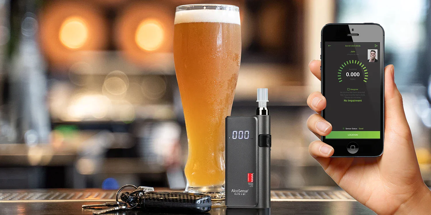 Andatech Alcohol Personal Breathalyser AlcoSense Elite 3 with Bluetooth - Black - Image 7