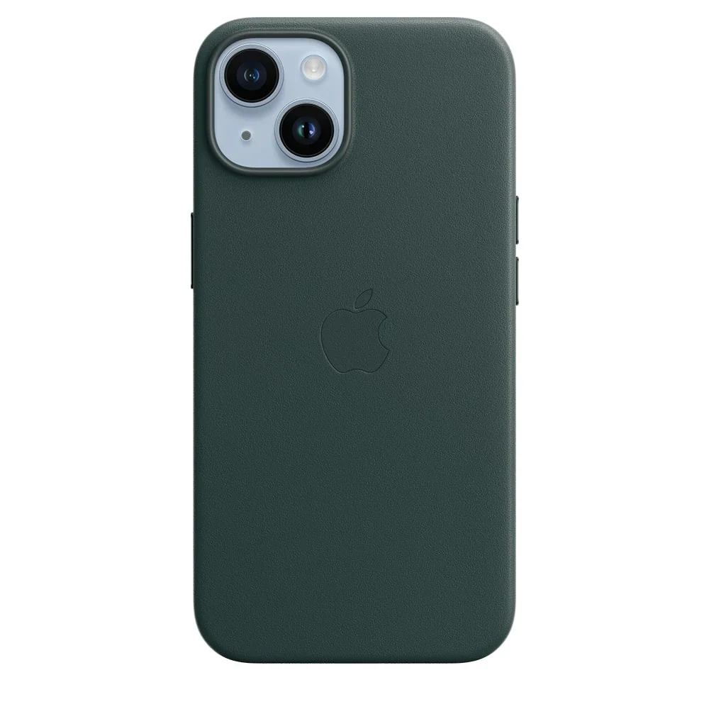 Apple Official Leather Case with MagSafe for iPhone 14 Standard - Forest Green - Image 2