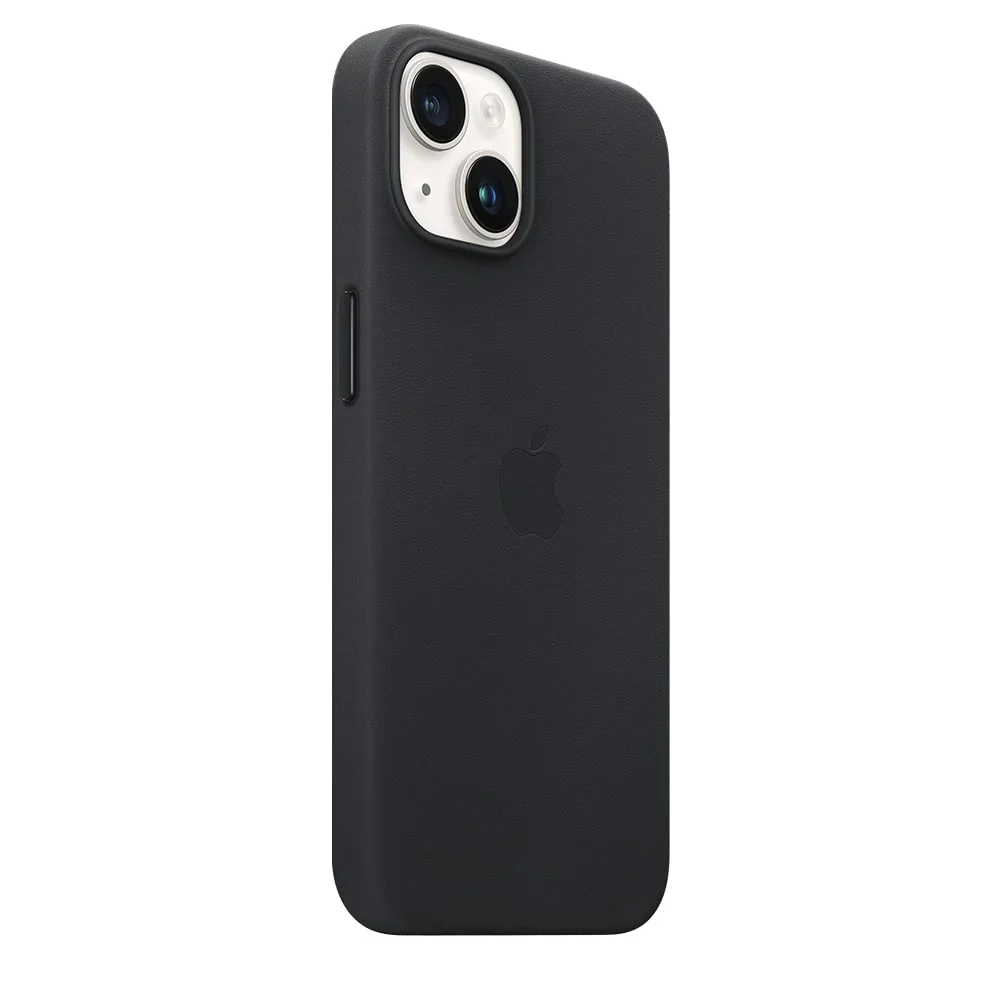 Apple Official Leather Case with MagSafe for iPhone 14 Standard - Midnight FREE Screen Guard - Image 2
