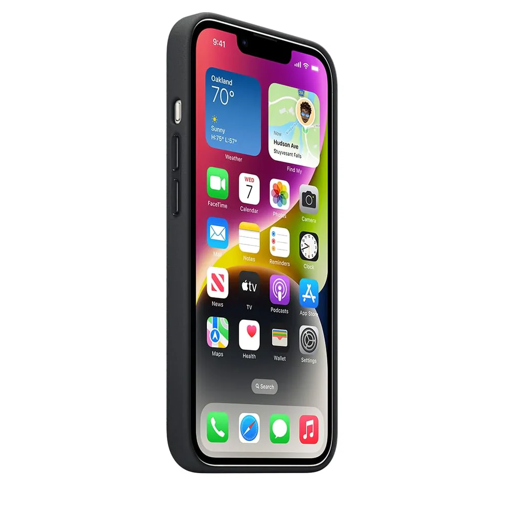 Apple Official Leather Case with MagSafe for iPhone 14 Standard - Midnight FREE Screen Guard - Image 3