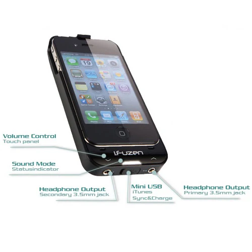Auzentech i.Fuzen HP1 Dual Audio, Power, Protection for iPhone 4 Black - Image 4