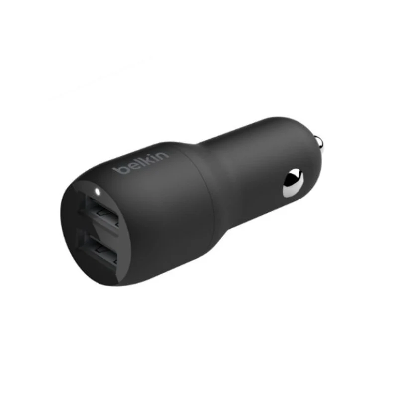 Belkin 24W Dual USB-A Car Charger and USB-A to USB-C Cable - Black - Image 2
