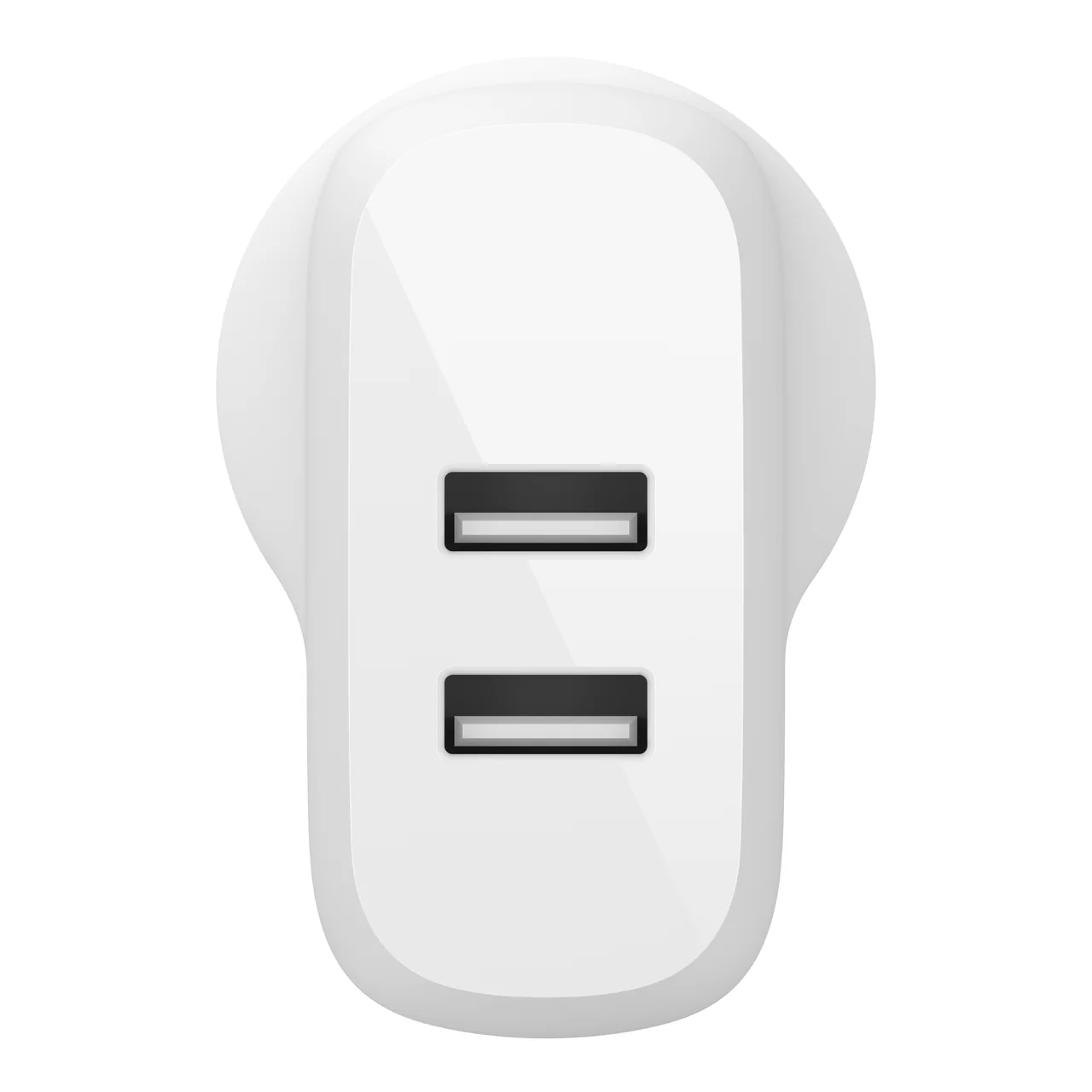 Belkin 24W Dual USB-A Wall Charger - White (No Cable) - Image 2