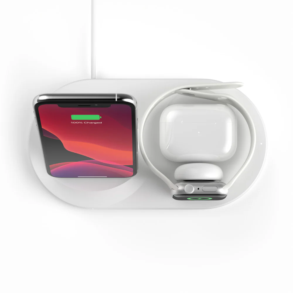 Belkin Boost Charge 3 in 1  Wireless Charging Dock for iPhone + Apple Watch + Airpods - White - Image 2