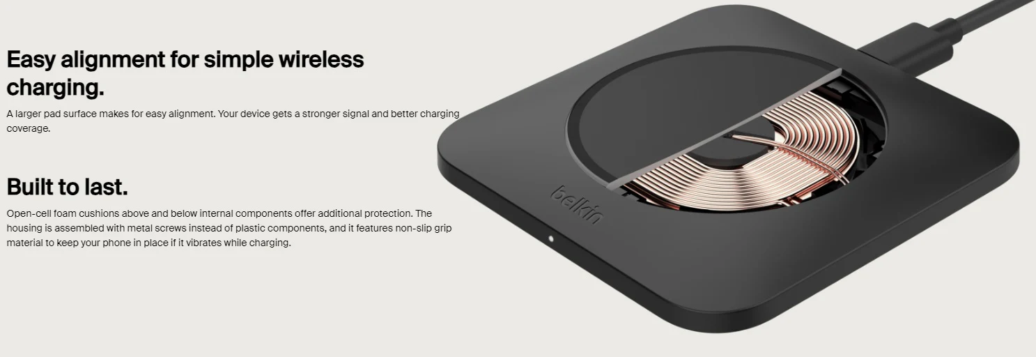 Belkin Boost Charge Pro Universal Wireless Charging Pad 15W - Black - Image 6