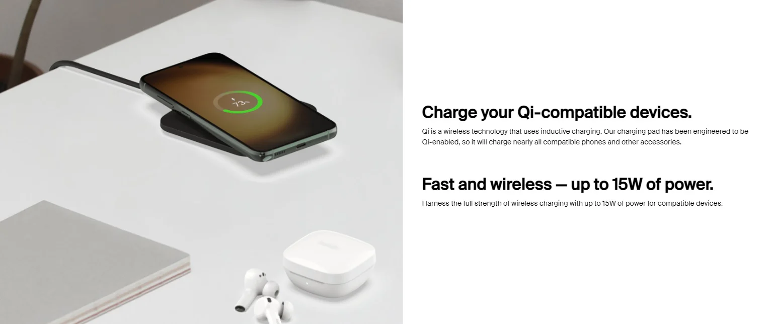 Belkin Boost Charge Pro Universal Wireless Charging Pad 15W - Black - Image 7
