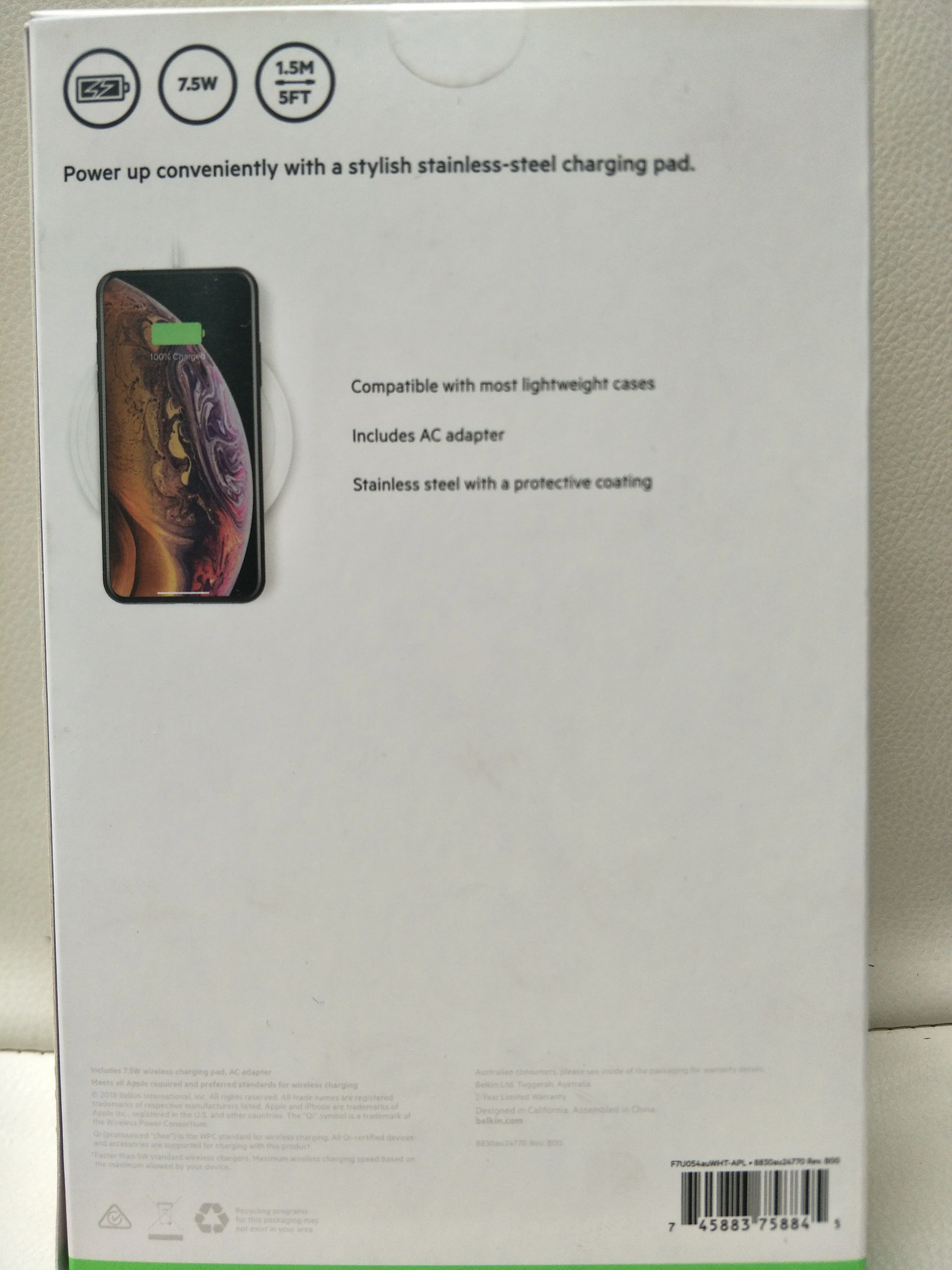 Belkin Boost Up Special Edition Wireless Charging Pad 7.5W - White - Image 2