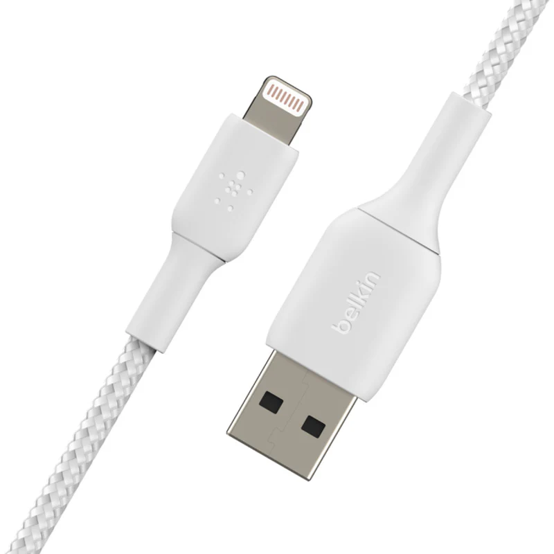 Belkin BoostCharge Braided Lightning to USB-A Cable 1m / 3.3ft - White - Image 2