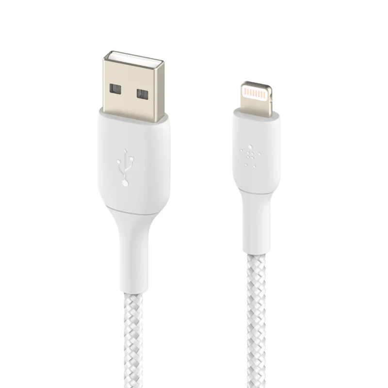 Belkin BoostCharge Braided Lightning to USB-A Cable 1m / 3.3ft - White - Image 4