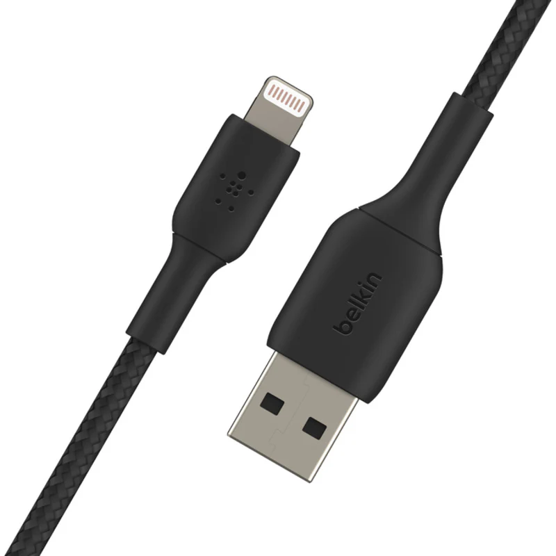 Belkin BoostCharge Braided USB-A to Lightning Cable 2m / 6.6ft - Black - Image 4