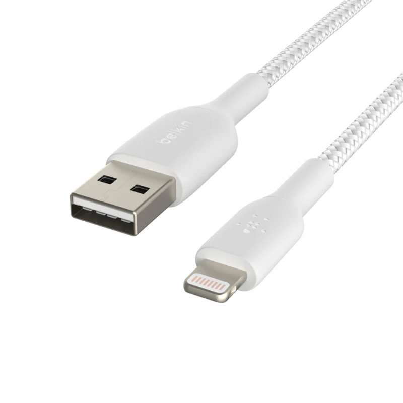 Belkin BoostCharge Braided Lightning to USB-A Cable 2m / 6.6ft - White - Image 3