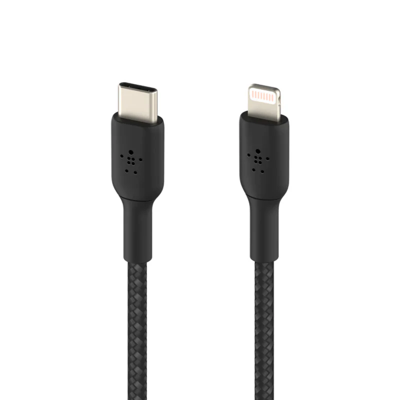 Belkin BoostCharge Braided USB-C to Lightning Cable 2m / 6.6ft - Black - Image 2
