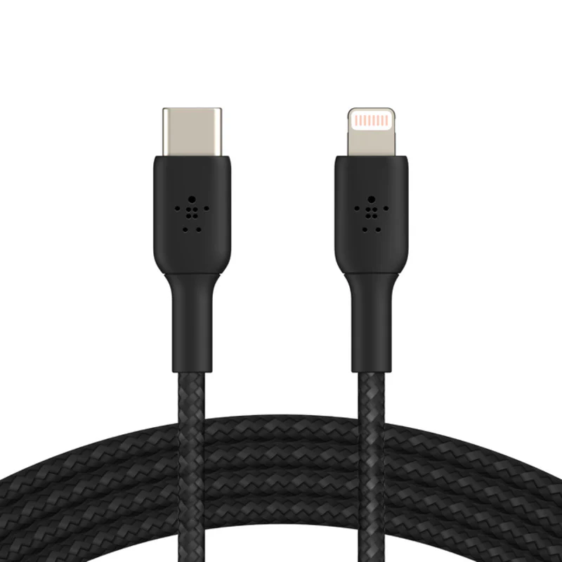 Belkin BoostCharge Braided USB-C to Lightning Cable 2m / 6.6ft - Black - Image 3