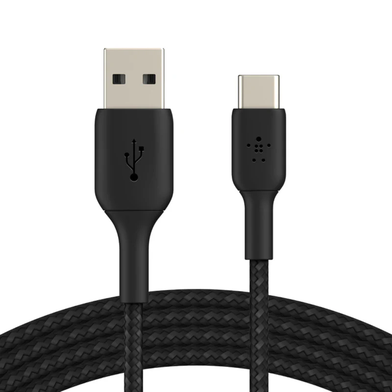 Belkin BoostCharge Braided USB-C to USB-A Cable 15cm / 6in - Black - Image 4