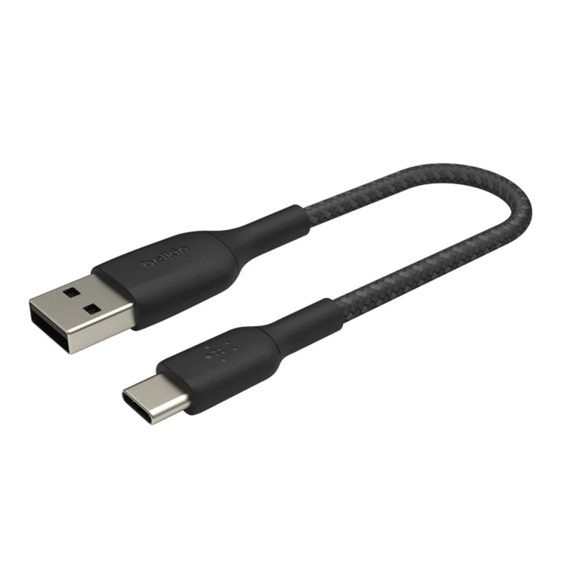 Belkin BoostCharge Braided USB-C to USB-A Cable 15cm / 6in - Black - Image 6