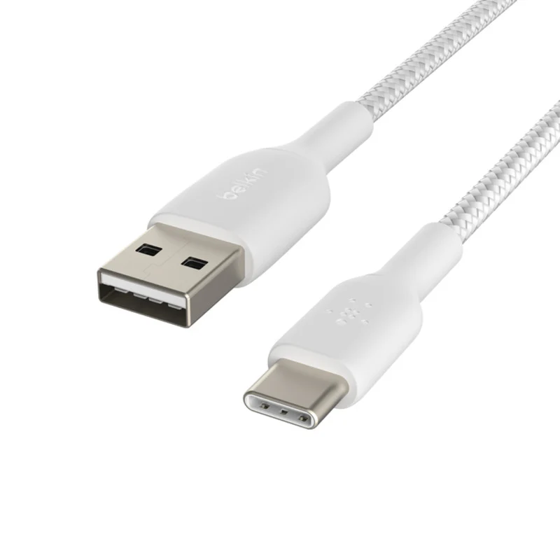 Belkin BoostCharge Braided USB-C to USB-A Cable 2m / 6.6 ft - White - Image 5