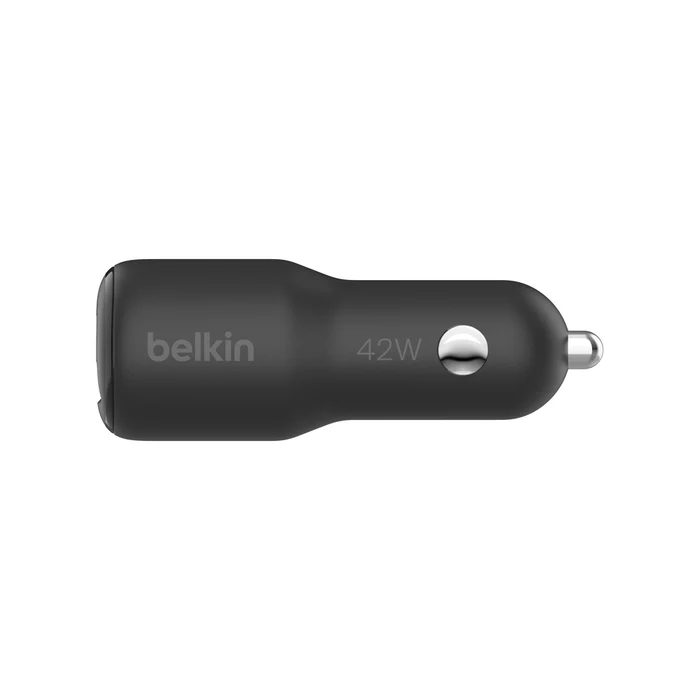 Belkin BoostCharge Dual Car Charger USB-C & USB-A w/ PPS 42W - Black - Image 3