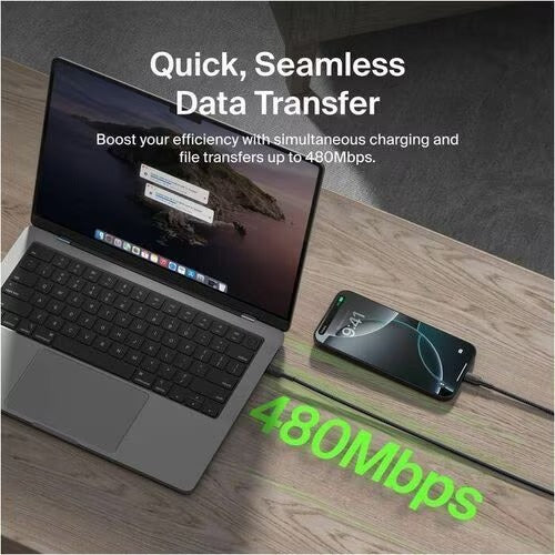 Belkin BoostCharge Pro 1 m USB-C/USB-A Data Transfer Cable - Black - Image 4