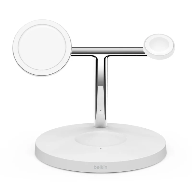 Belkin BoostCharge Pro 3-in-1 Wireless Charger w/ MagSafe Charging 15W - White - Image 4