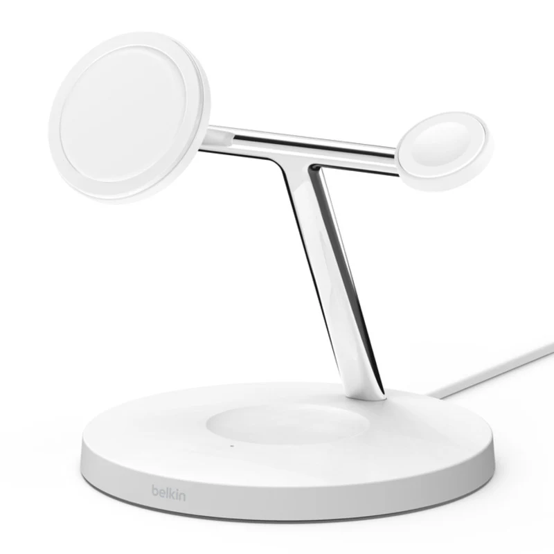 Belkin BoostCharge Pro 3-in-1 Wireless Charger w/ MagSafe Charging 15W - White - Image 8