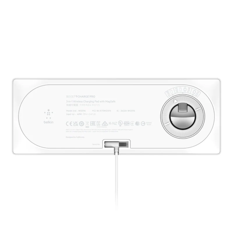 Belkin BoostCharge Pro 3-in-1 Wireless Charging Pad w/ MagSafe Charging 15W - White - Image 5