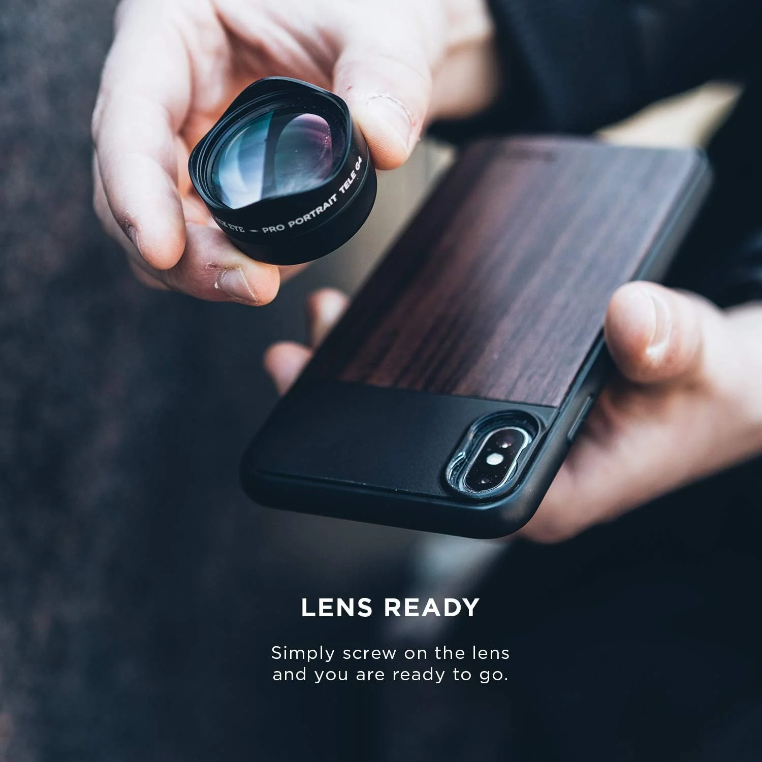 Black Eye Case and Lens Attachment for iPhone XR - Sandalwood - Image 5