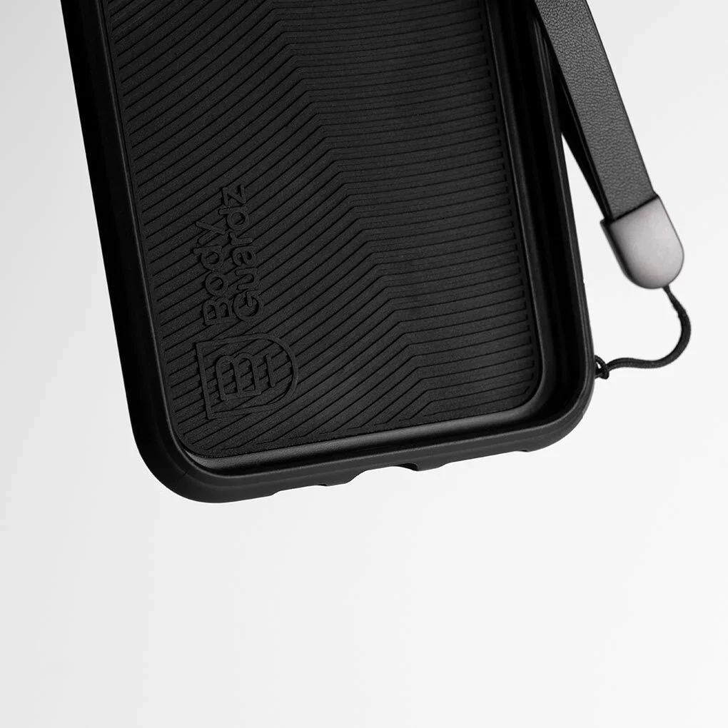 BodyGuardz Accent Duo Leather Rugged Case w/ Strap iPhone 11 Pro Max - Black - Image 2