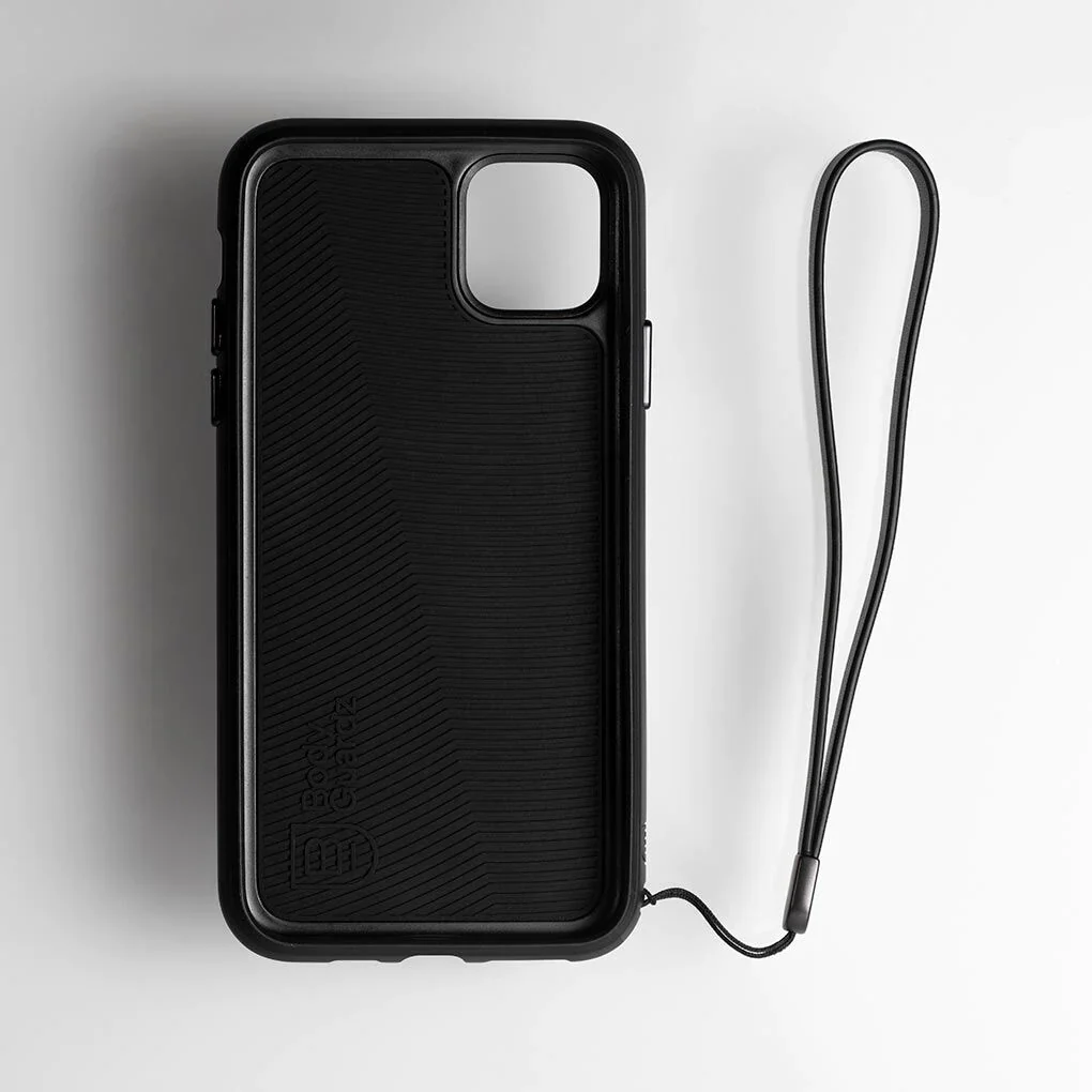 BodyGuardz Accent Duo Leather Rugged Case w/ Strap iPhone 11 Pro Max - Black - Image 3