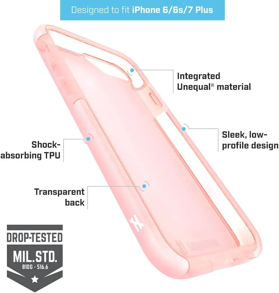 BodyGuardz Ace Pro Case with Unequal Technology for iPhone 8 Plus / 7 Plus / 6s Plus - Pink - Image 2