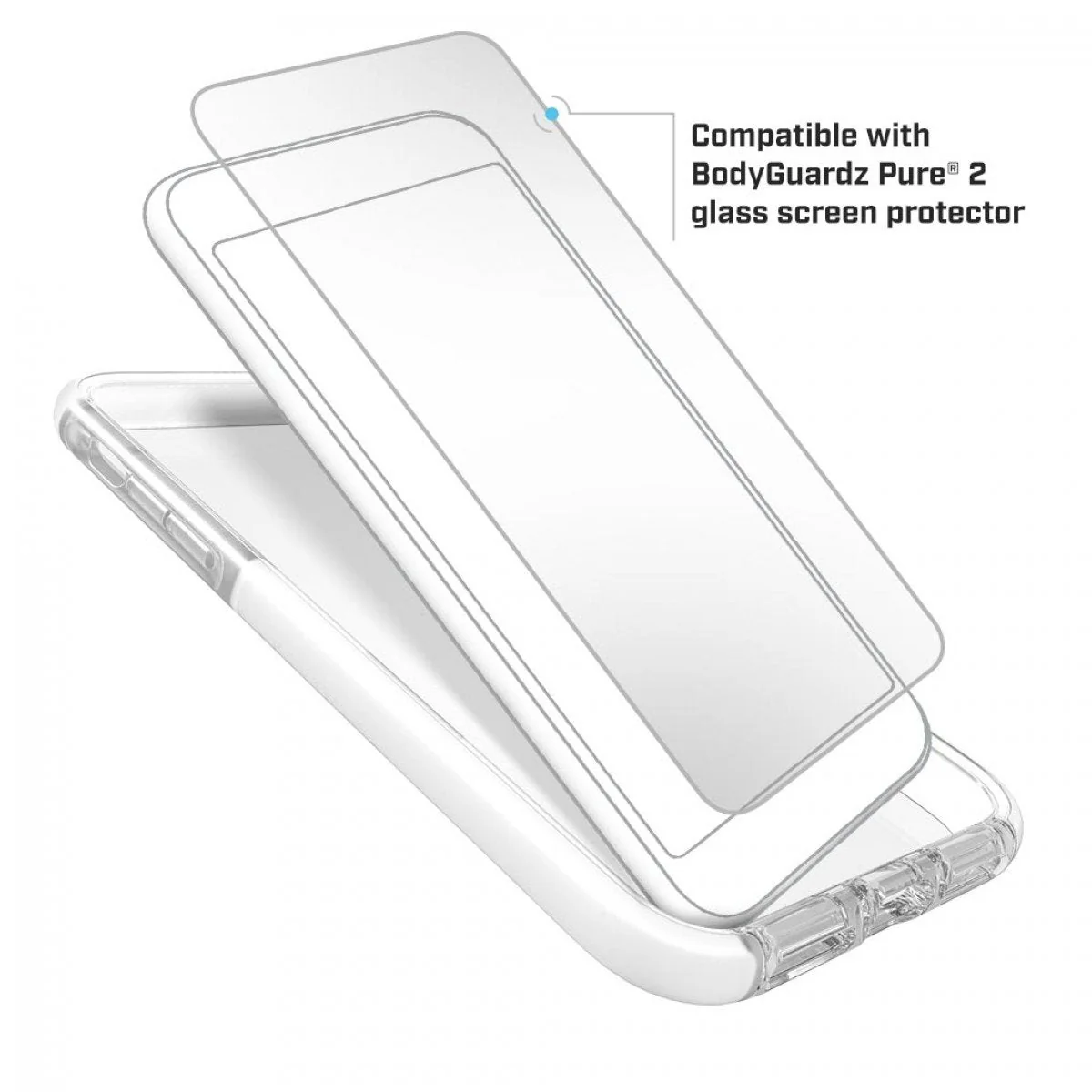 BodyGuardz Ace Pro x Unequal Technology Clear Slim Protective Case For iPhone XR - Clear White - Image 4