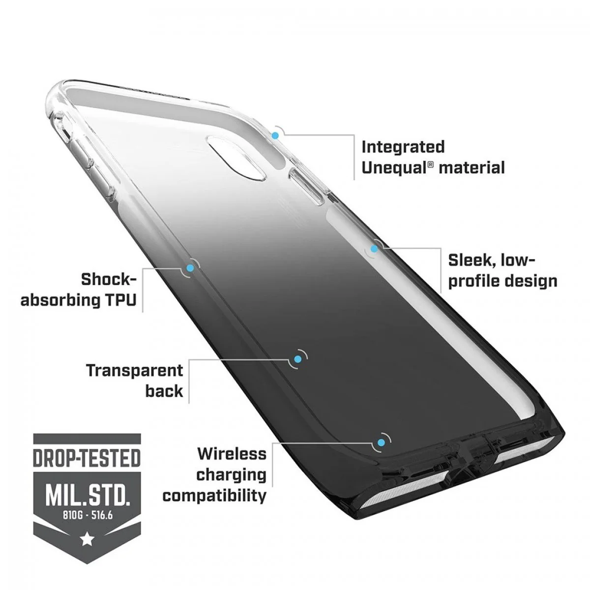 BodyGuardz Harmony x Unequal Technology Stylish Protective Case For iPhone X / Xs - Smoke (BONUS SCreen Protector!!) - Image 2