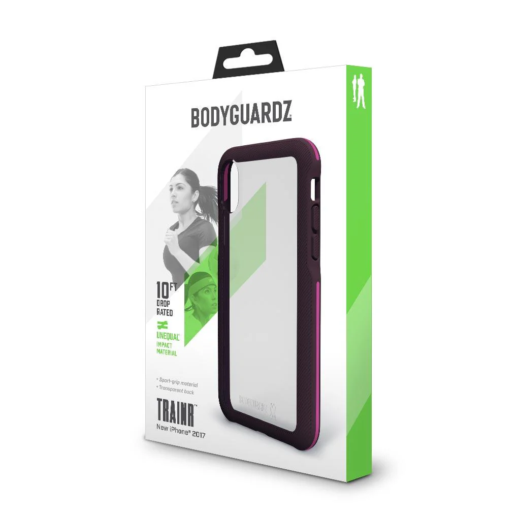 BodyGuardz Trainr Rugged Case For iPhone XS / X - Berry Purple (BONUS SCreen Protector!!) - Image 2