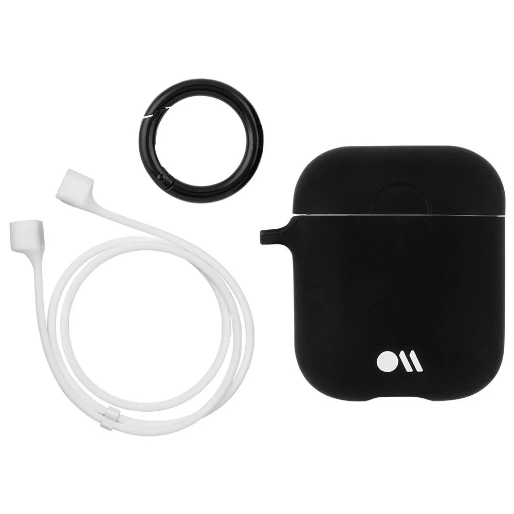 Case-Mate AirPods Case with Ring Clip & Neckstrap for AirPods 1st & 2nd Gen - Black - Image 4