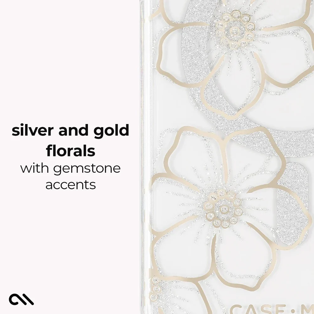 Case-Mate Floral Gem Magnet Case Samsung S26 Standard - Clear - Image 3