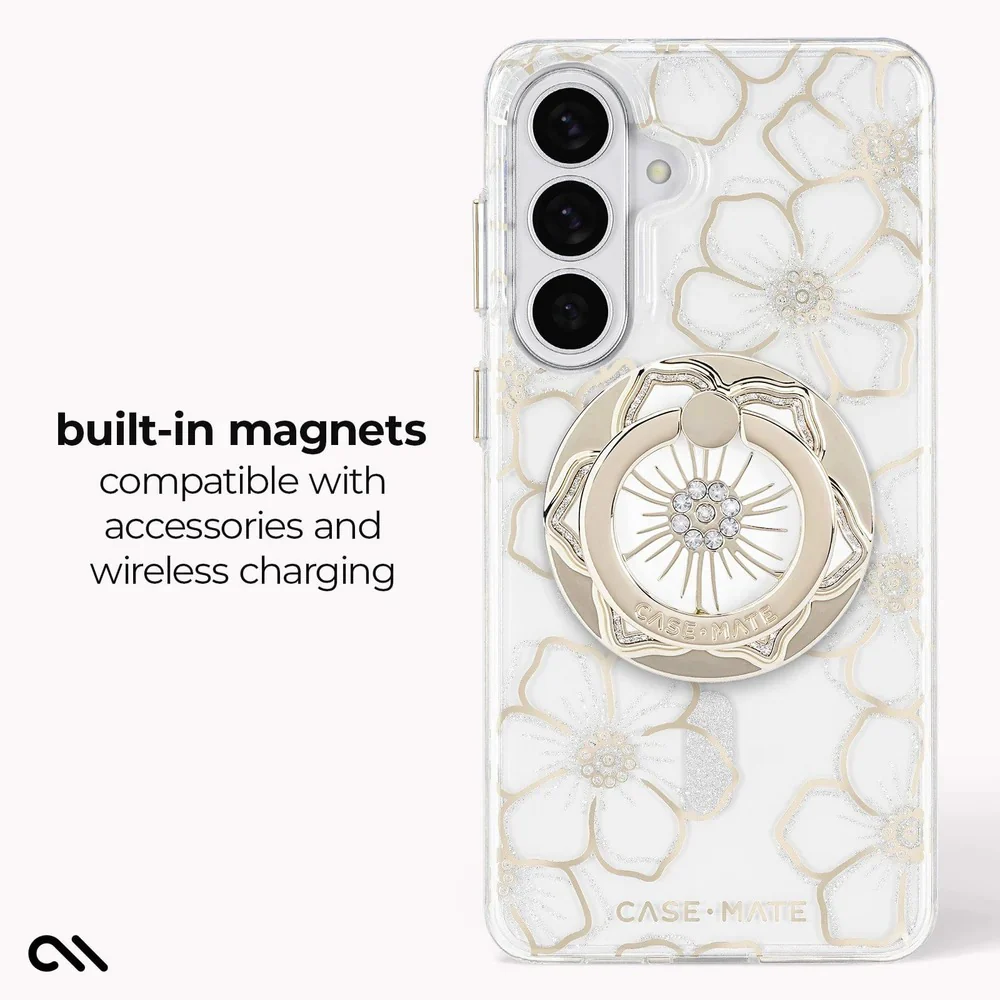 Case-Mate Floral Gem Magnet Case Samsung S26 Standard - Clear - Image 4