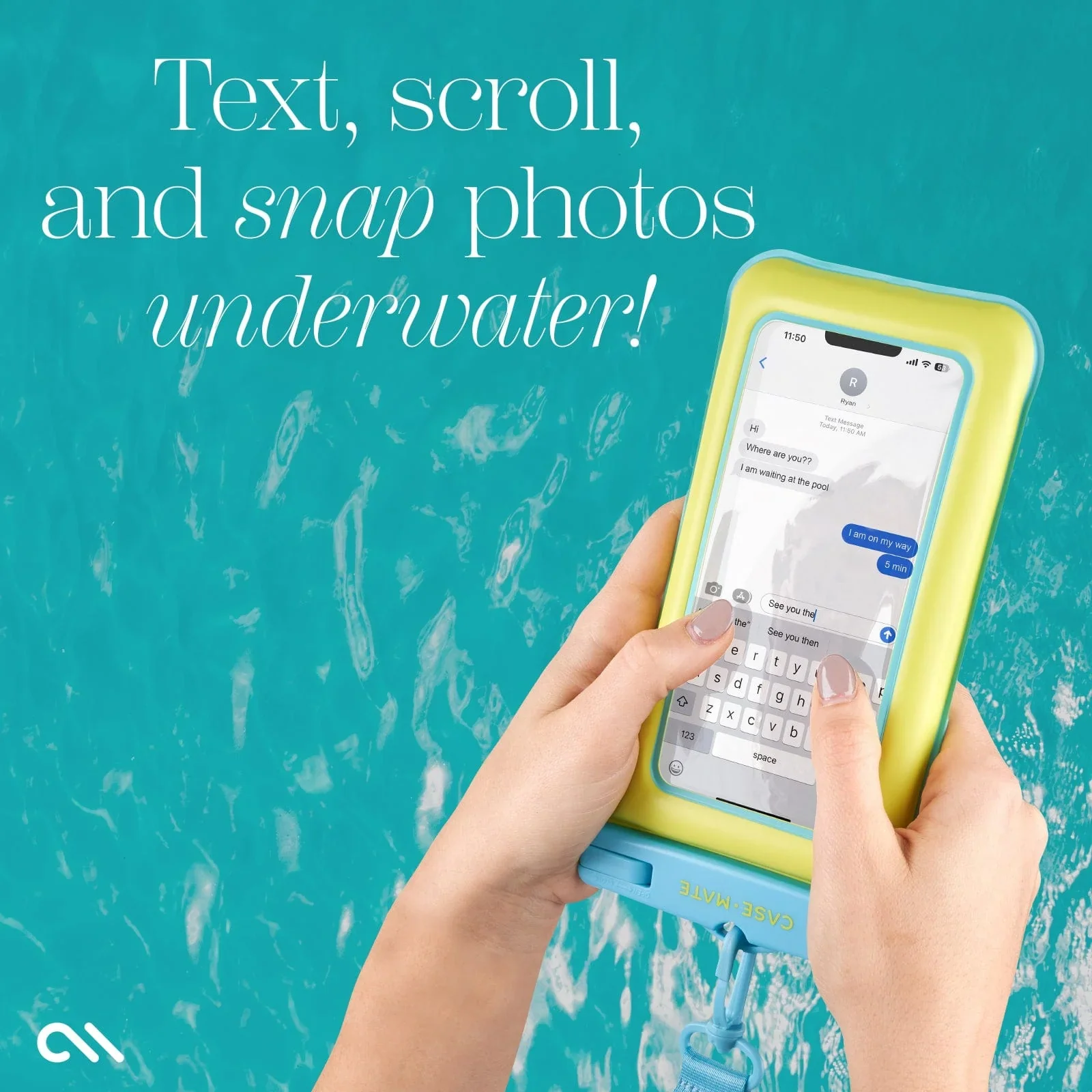 Case Mate Waterproof Floating Pouch for Phones up to 6.9" - Citrus Splash - Image 4