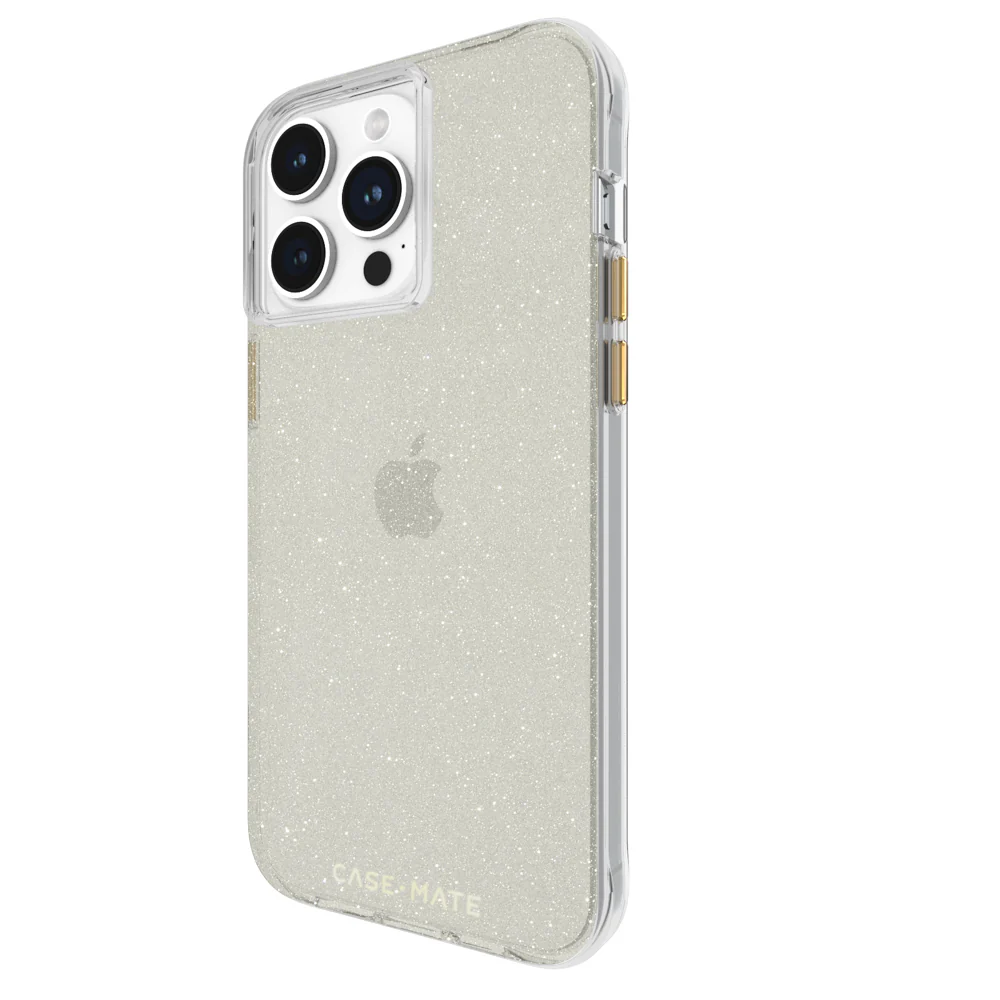 Case-Mate Sheer Crystal Case For iPhone 15 Pro Max - Gold - Image 3