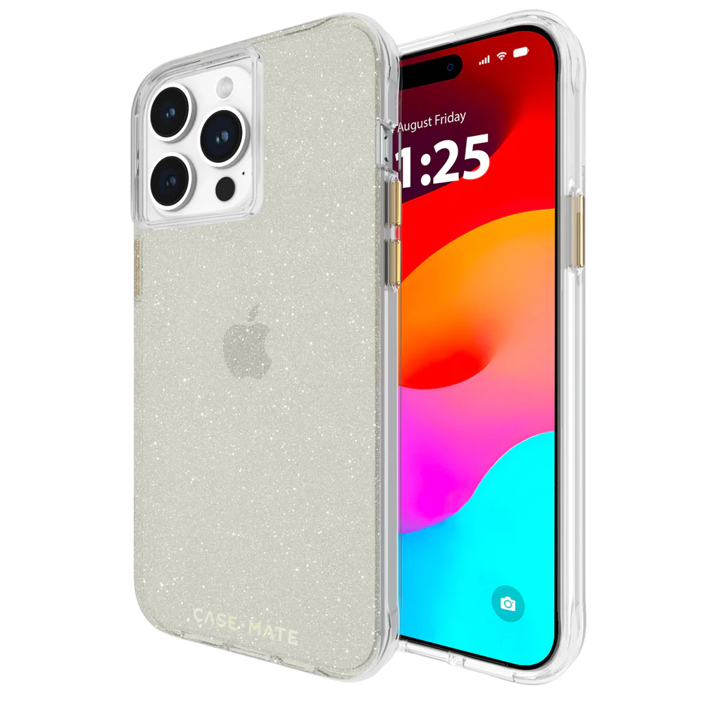 Case-Mate Sheer Crystal Case For iPhone 15 Pro Max - Gold - Image 5