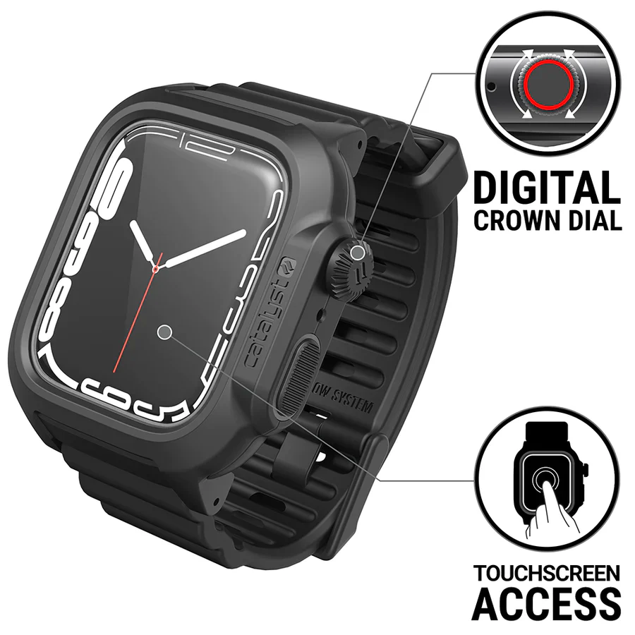 Catalyst Total Protection Case & Band Apple Watch Series 8/7 45mm - Stealth Black - Image 3