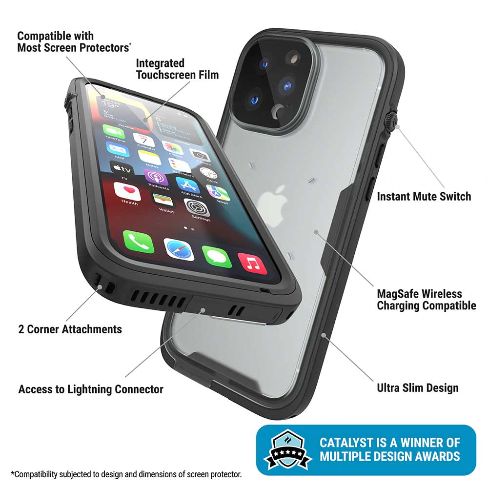 Catalyst Total Protection Waterproof Case iPhone 13 Pro Max 6.7 inch - Clear Black - Image 6
