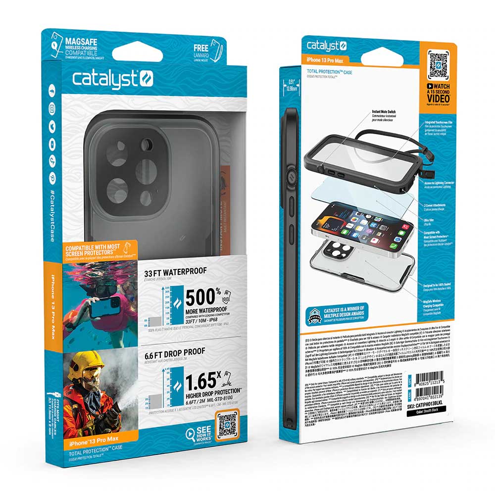 Catalyst Total Protection Waterproof Case iPhone 13 Pro Max 6.7 inch - Clear Black - Image 9