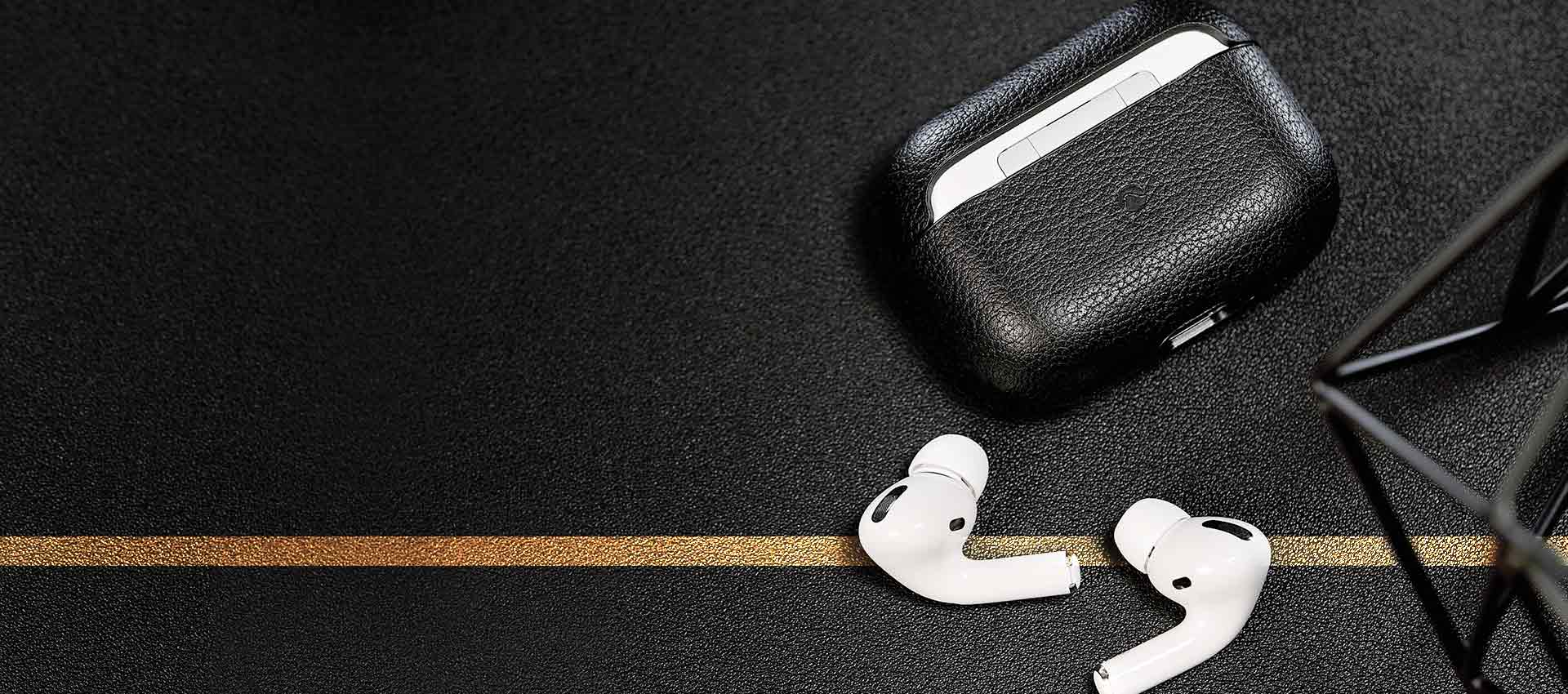 Caudabe Leather Case Crescendo for Airpod Pro - Black - Image 5