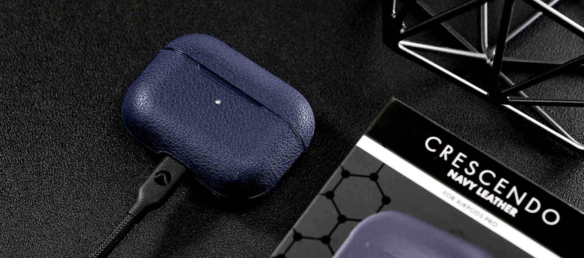 Caudabe Leather Case Crescendo for Airpod Pro - Navy - Image 4