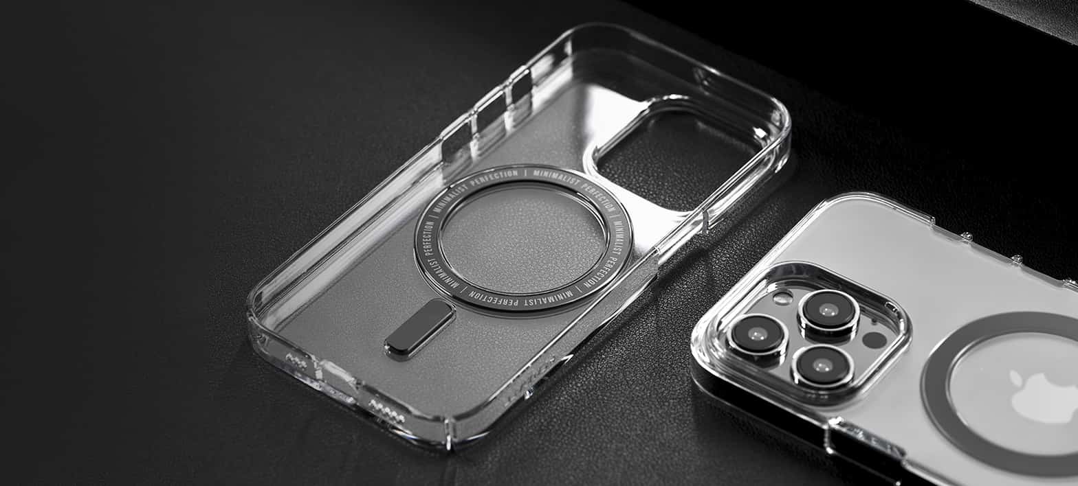 Caudabe Lucid Ultra Slim & MagSafe Case iPhone 14 Pro Max 6.7 Crystal / Charcoal - Image 5
